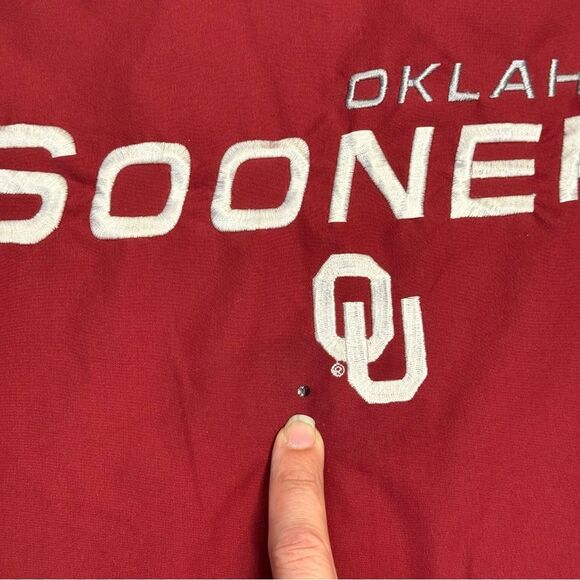 Oklahoma Sooners Red Oak Sportswear Fleece Lined Full Zip Embroidered Jacket XL - Picture 10 of 16